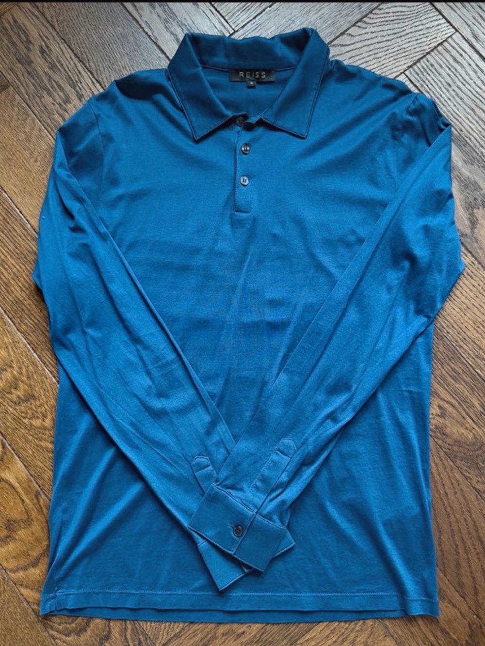 Reiss Men’s Long Sleeve Polo - Teal